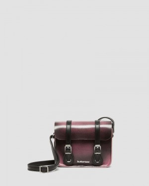 Black+Fondant Pink Dr Martens 7 Inch Distressed Leather Crossbody Bag (Two Tone Rub Off+Kiev) Bags & Backpacks | LG61-R2EE