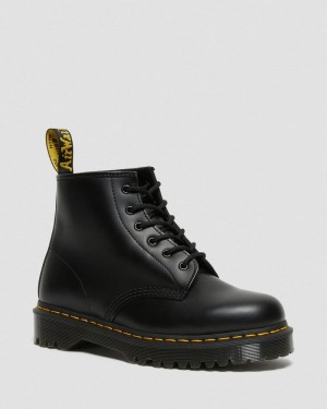 Black Dr Martens 101 Bex Smooth Leather Ankle Boots (Smooth Leather) Platforms Boots | XZ77-Z2LS