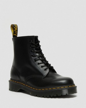 Black Dr Martens 1460 Bex Smooth Leather Lace Up Boots (Smooth Leather) Platforms Boots | WE70-Z7MO