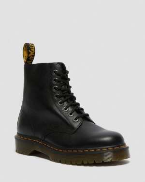 Black Dr Martens 1460 Pascal Bex Pisa Leather Lace Up Boots (Pisa) Platforms Boots | YE29-Z4NB