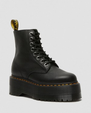 Black Dr Martens 1460 Pascal Max Leather Platform Boots (Pisa) Boots | JO16-W6VW