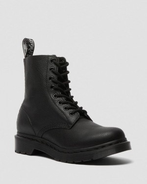 Black Dr Martens 1460 Pascal - Mono Lace Up Boots (Virginia) Boots | AJ25-O1SJ