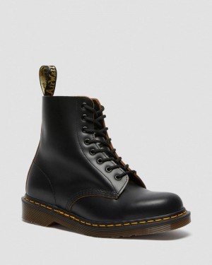 Black Dr Martens 1460 Vintage Made in England Lace Up Boots (Quilon) Boots | PB80-N9IE