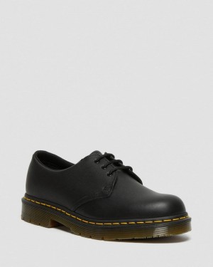 Black Dr Martens 1461 Slip Resistant Leather Oxford Shoes (Industrial Full Grain) Shoes | YX67-A9TD