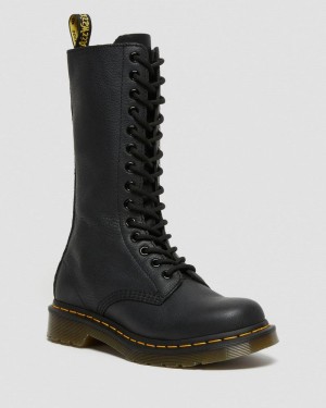 Black Dr Martens 1B99 Virginia Leather Mid Calf Boots (Virginia) Boots | WY21-K4KC