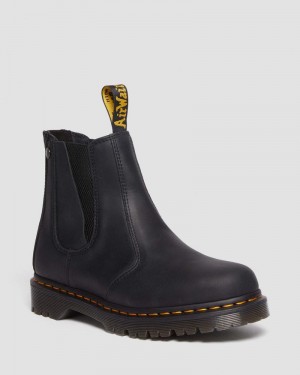 Black Dr Martens 2976 Alternative Full Grain Leather Chelsea Boots (Waxed Full Grain) Shoes | JA56-V8KV