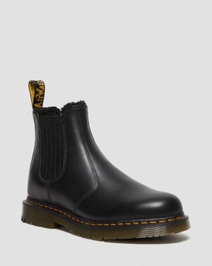 Black Dr Martens 2976 DM's Wintergrip Leather Chelsea Boots (Blizzard Wp) Boots | CB77-Y3GX