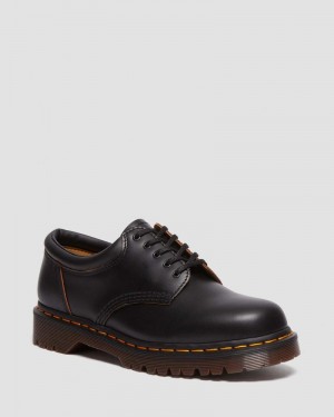 Black Dr Martens 8053 Vintage Smooth Leather Oxford Shoes (Vintage Smooth) Shoes | WN60-Z8LR