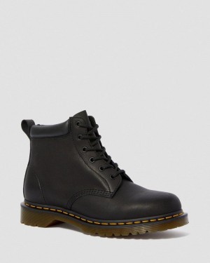 Black Dr Martens 939 Ben Boot Leather Lace Up Boots (Greasy) Boots | XA31-F2UL