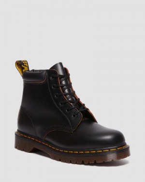 Black Dr Martens 939 Vintage Smooth Leather Lace Up Boots (Vintage Smooth) Boots | DE15-I0CD