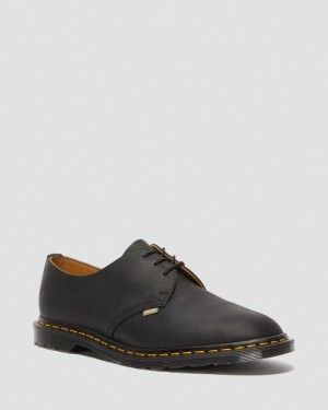 Black Dr Martens Archie II JJJJound Wyoming Leather Lace Up Shoes (Wyoming) Shoes | ZF28-Z0QK