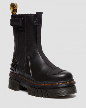 Black Dr Martens Audrick Alternative Leather Chelsea Hi Platform Boots Platforms Boots | GH62-F1HY