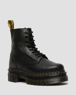 Black Dr Martens Audrick Nappa Leather Platform Ankle Boots (Nappa Lux) Platforms Boots | XO99-O6QA