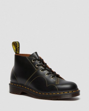 Black Dr Martens Church Vintage Monkey Boots (Vintage Smooth) Boots | VM75-V8GC