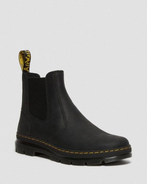 Black Dr Martens Embury Leather Casual Chelsea Boots (Wyoming) Boots | KD22-K0SG