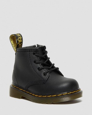 Black Dr Martens Infant 1460 Softy T Leather Lace Up Boots (Softy T) Boots | QJ46-V6HI