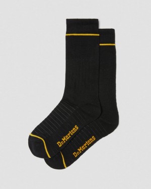 Black Dr Martens Lightweight Organic Cotton Blend Socks (Organic Cotton Blend) Socks | PO12-E0UA