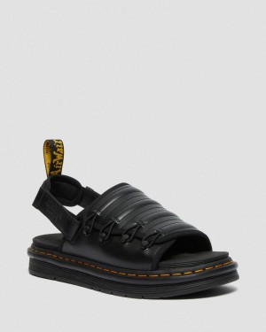 Black Dr Martens Mura Suicoke Leather Sandals Sandals | CO10-S4LX