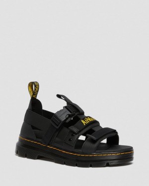 Black Dr Martens Pearson Webbing Sandals (Element+Webbing) Sandals | JP73-W6VT