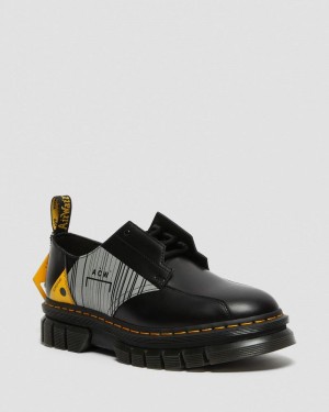 Black Dr Martens Rikard A-Cold-Wall* Leather Platform Shoes (Smooth Leather) Platforms Shoes | AT80-T0PQ