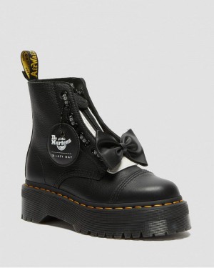 Black Dr Martens Sinclair Lazy Oaf Leather Platform Boots (Pisa) Boots | CR97-M5IB