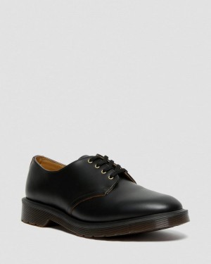 Black Dr Martens Smiths Vintage Smooth Leather Dress Shoes (Valentine Smooth) Shoes | SN37-V6KK