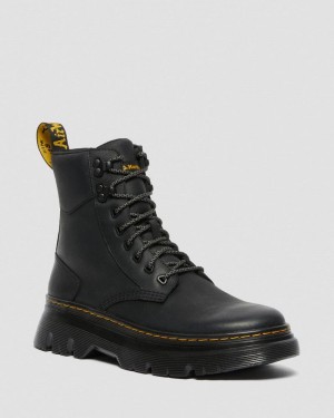 Black Dr Martens Tarik Wyoming Leather Utility Boots (Wyoming) Boots | UL63-A8PC