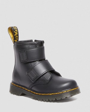 Black Dr Martens Toddler 1460 Double Strap Leather Boots (Romario) Boots | JC08-B7DC