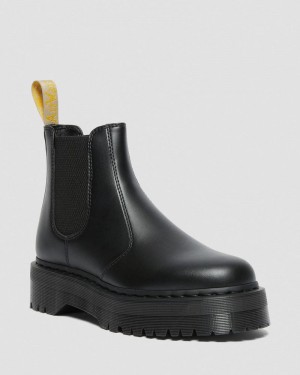 Black Dr Martens Vegan 2976 Felix Platform Chelsea Boots (Felix Rub Off) Platforms Boots | PT37-N5YV