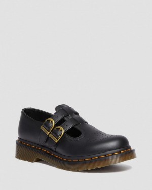 Black Dr Martens Vegan 8065 Felix Mary Jane Shoes (Felix Rub Off) Shoes | CU02-S7PK