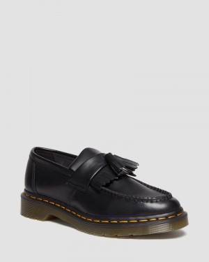 Black Dr Martens Vegan Adrian Felix Tassel Loafers (Felix Rub Off) Shoes | FX71-X9GS