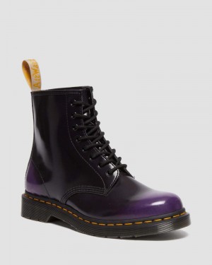 Black/rich Purple Dr Martens Vegan 1460 Lace Up Boots (Oxford Rub Off) Boots | NO97-C0ZS