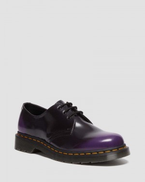 Black/rich Purple Dr Martens Vegan 1461 Oxford Shoes (Oxford Rub Off) Shoes | DY67-Z9RM