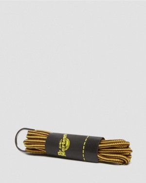 Brown+Yellow Dr Martens 55 Inch Round Shoe Laces (8-10 Eye) (Polyester) Shoe Laces | IH15-K6WN