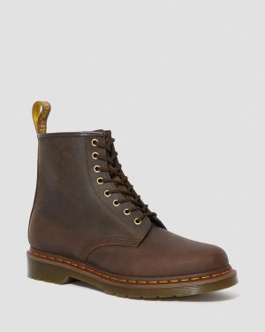 Brown Dr Martens 1460 Crazy Horse Leather Lace Up Boots (Crazy Horse) Boots | JD88-Z4NS