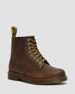 Brown Dr Martens 1460 Crazy Horse Leather Lace Up Boots (Crazy Horse) Boots | QR70-T6JA