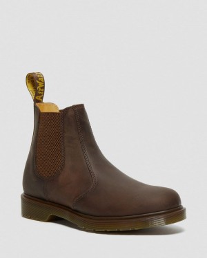 Brown Dr Martens 2976 Crazy Horse Leather Chelsea Boots (Crazy Horse) Boots | FX41-K5ZP