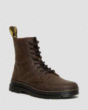 Brown Dr Martens Combs Crazy Horse Leather Casual Boots (Crazy Horse) Boots | PZ94-R5RP