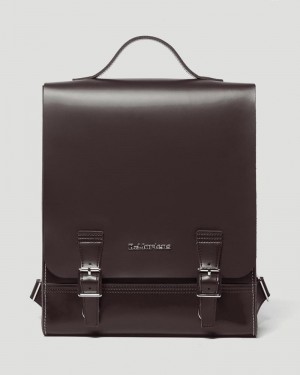 Burgundy Dr Martens Leather Box Backpack (Kiev) Bags & Backpacks | ZC14-E7KE