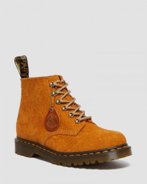 Burnt Yellow Dr Martens 101 Made in England Hardware Suede Ankle Boots Boots | OH80-X6JT