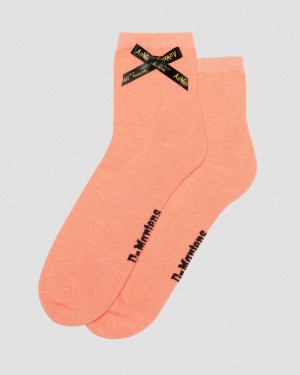 Coral Dr Martens Ankle Bow Organic Cotton Blend Socks (Cotton Blend) Socks | IP73-T9US