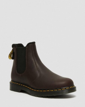 Dark Brown Dr Martens 2976 Warmwair Leather Chelsea Boots (Valor Wp) Boots | KN32-F6TP