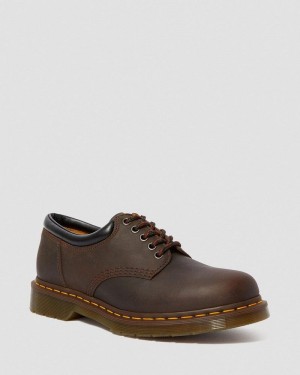 Dark Brown Dr Martens 8053 Crazy Horse Leather Casual Shoes (Crazy Horse) Shoes | QB44-F1EF