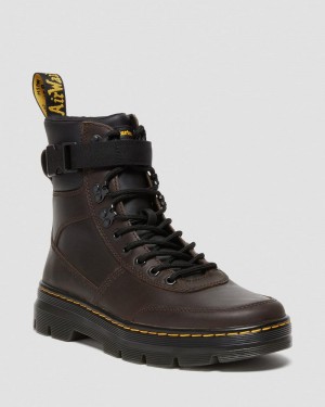 Dark Brown Dr Martens Combs Tech Crazy Horse Leather Casual Boots (Crazy Horse) Boots | OO02-F3MQ