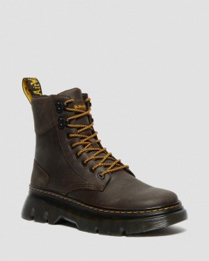 Dark Brown Dr Martens Tarik Crazy Horse Leather Utility Boots (Crazy Horse) Boots | MQ85-R2PR