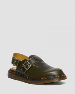 Dark Green Dr Martens Jorge Made in England Classic Leather Slingback Mules Sandals | NP89-E4NL