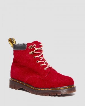 Dms Red Dr Martens 939 Ben Suede Padded Collar Lace Up Boots (Long Napped Suede) Boots | OQ35-T9PR