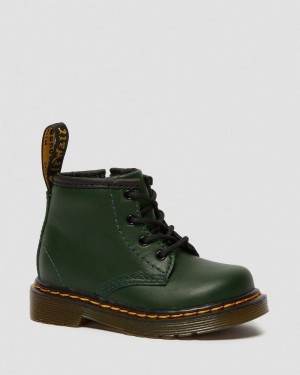 Green Dr Martens Infant 1460 Leather Lace Up Boots (Romario) Boots | PJ81-V8AE