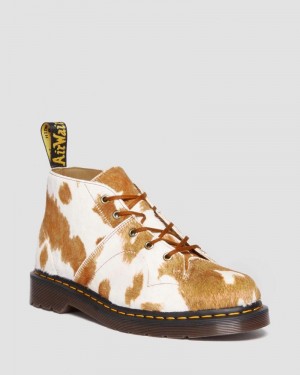 Jersey Cow Print Dr Martens Church Hair-On Cow Print Monkey Boots (Hair On) Boots | VM63-H3SO