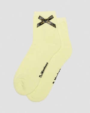 Lemon Yellow Dr Martens Ankle Bow Organic Cotton Blend Socks (Cotton Blend) Socks | LR34-I9HH